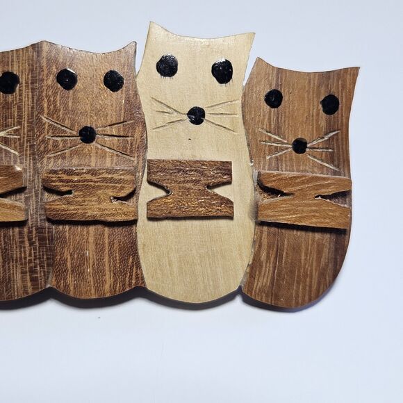 Handmade Wooden Kitty Cat Animal Hair Clip Barrette - Picture 12 of 12